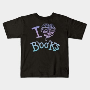 I Love Books (gradient version) Kids T-Shirt